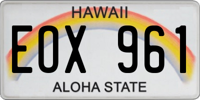 HI license plate EOX961