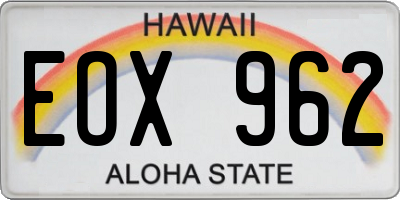 HI license plate EOX962