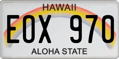 HI license plate EOX970