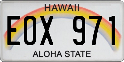 HI license plate EOX971
