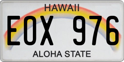 HI license plate EOX976