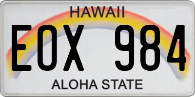 HI license plate EOX984