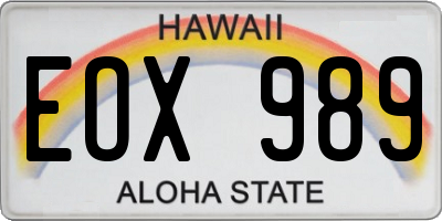 HI license plate EOX989