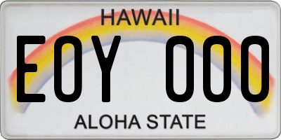 HI license plate EOY000