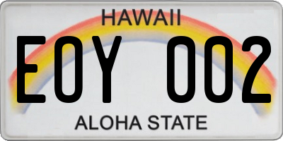 HI license plate EOY002