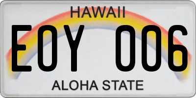 HI license plate EOY006
