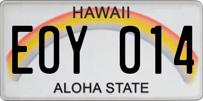 HI license plate EOY014