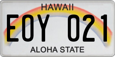 HI license plate EOY021