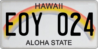 HI license plate EOY024