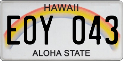 HI license plate EOY043