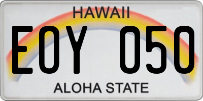 HI license plate EOY050