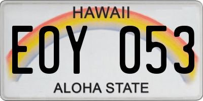 HI license plate EOY053