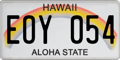 HI license plate EOY054