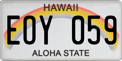 HI license plate EOY059