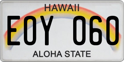 HI license plate EOY060