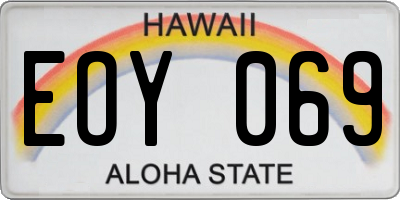 HI license plate EOY069