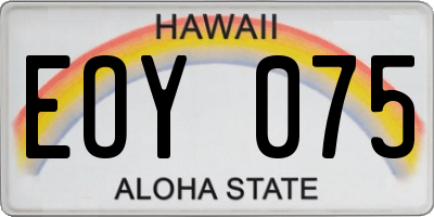 HI license plate EOY075