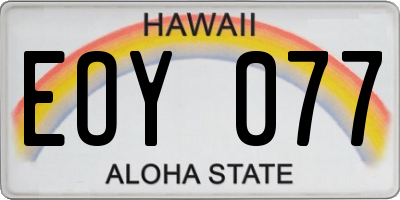 HI license plate EOY077