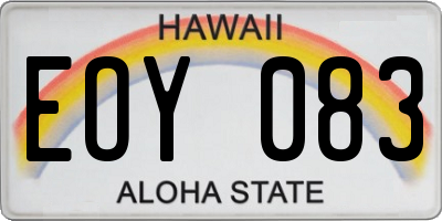HI license plate EOY083