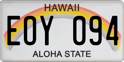HI license plate EOY094