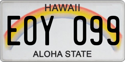 HI license plate EOY099