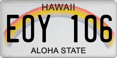 HI license plate EOY106
