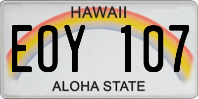 HI license plate EOY107