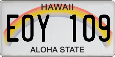 HI license plate EOY109