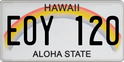 HI license plate EOY120