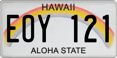 HI license plate EOY121