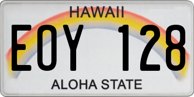 HI license plate EOY128