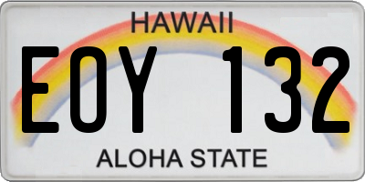 HI license plate EOY132