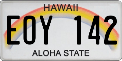 HI license plate EOY142