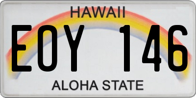 HI license plate EOY146