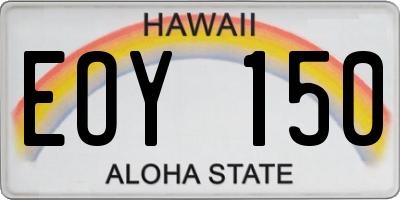 HI license plate EOY150