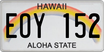HI license plate EOY152
