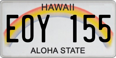 HI license plate EOY155
