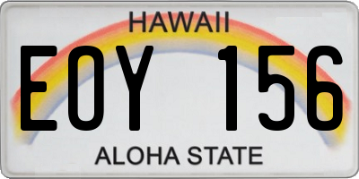 HI license plate EOY156