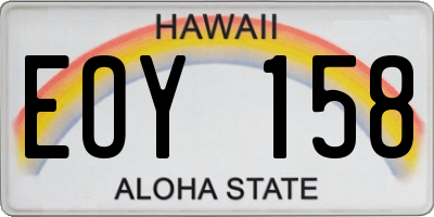 HI license plate EOY158