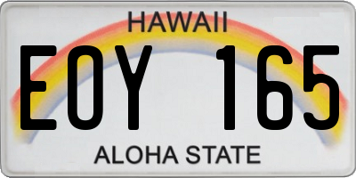 HI license plate EOY165