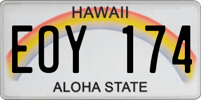 HI license plate EOY174