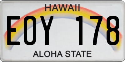HI license plate EOY178