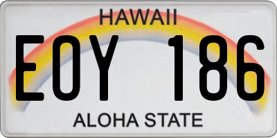 HI license plate EOY186