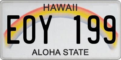 HI license plate EOY199