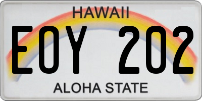 HI license plate EOY202