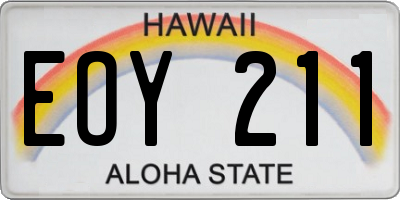 HI license plate EOY211
