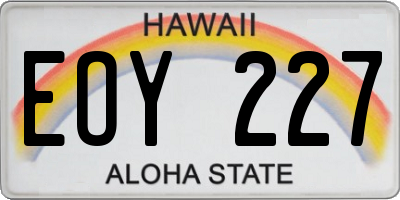 HI license plate EOY227