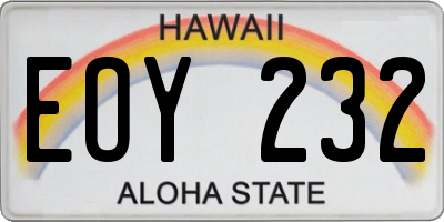 HI license plate EOY232