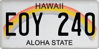 HI license plate EOY240