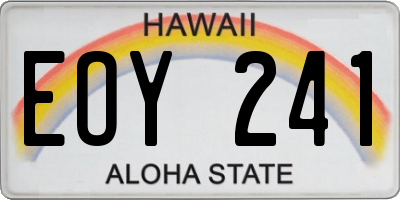 HI license plate EOY241